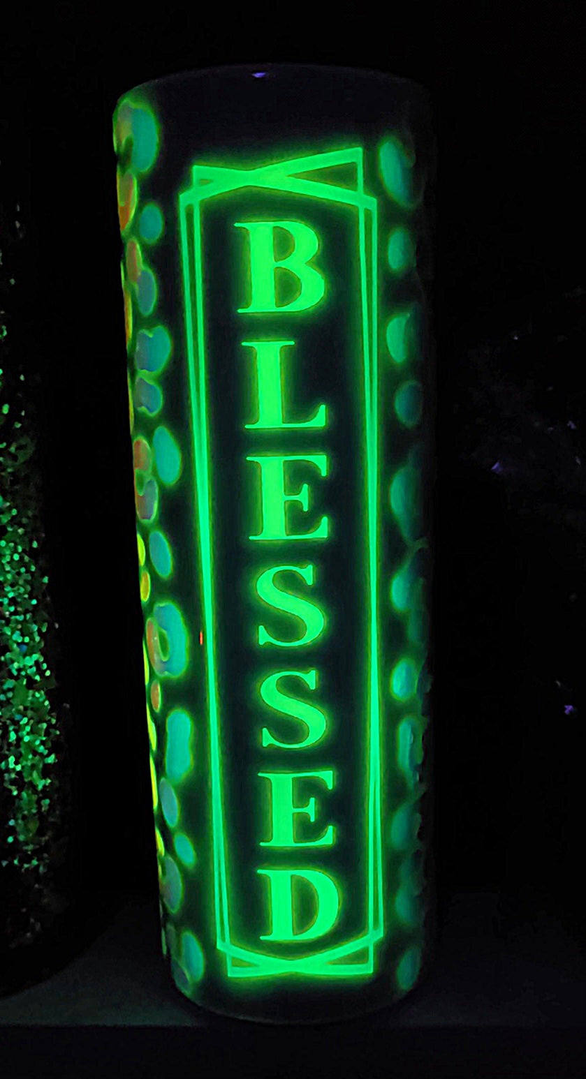 Blessed Leopard Iridescent Glow Tumbler