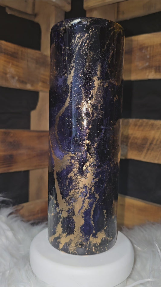 Black and Gold Marble Tumbler