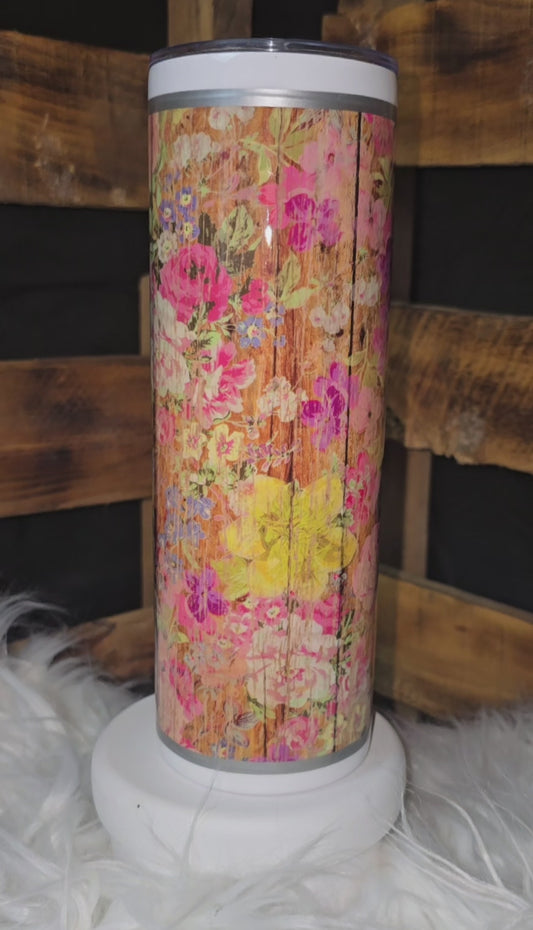 Woodgrain and Flowers